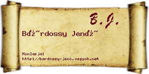 Bárdossy Jenő névjegykártya