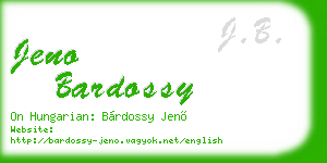 jeno bardossy business card