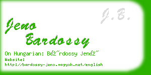 jeno bardossy business card